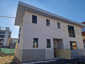 Exterior Cladding of Walls with Fibercement and OSB Roof for Two-Story House thumbnail