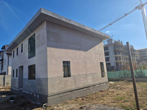 Exterior Cladding of Walls with Fibercement and OSB Roof for Two-Story House thumbnail