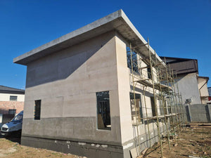 Exterior Cladding of Walls with Fibercement and OSB Roof for Two-Story House thumbnail
