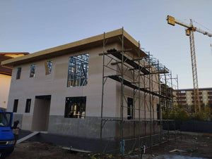 Exterior Cladding of Walls with Fibercement and OSB Roof for Two-Story House thumbnail