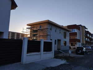 Exterior Cladding of Walls with Fibercement and OSB Roof for Two-Story House thumbnail