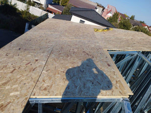 Exterior Cladding of Walls with Fibercement and OSB Roof for Two-Story House thumbnail