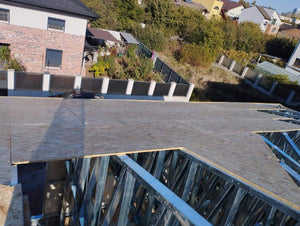 Exterior Cladding of Walls with Fibercement and OSB Roof for Two-Story House thumbnail
