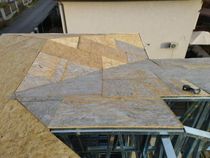 Exterior Cladding of Walls with Fibercement and OSB Roof for Two-Story House thumbnail