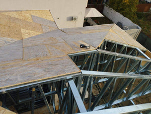 Exterior Cladding of Walls with Fibercement and OSB Roof for Two-Story House thumbnail