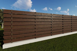 Planed Wood House fence With Square Steel Tube Posts GA02 - fence model image 1 thumbnail