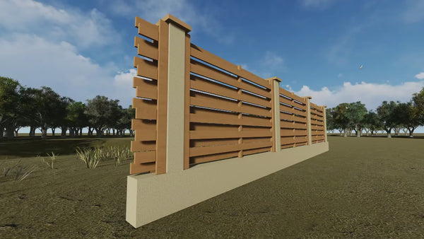 Basket Weave Wood House Fence With Concrete Base GA04 Raw - fence model video