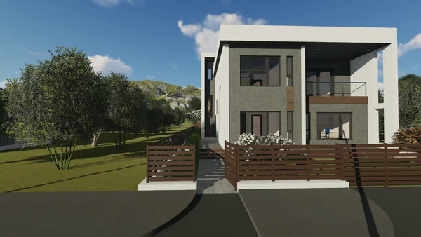 2 Story Steel Frame House With 5 Bedrooms Number 320-055 - modern home exterior video