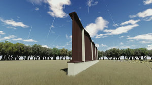 Concrete House Fence With Angled Wooden Panels Model GA17 - fence model video thumbnail