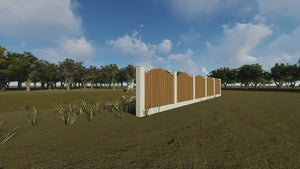 Concrete House Fence With Vertical Wooden Panels Model GA11 - fence model video thumbnail