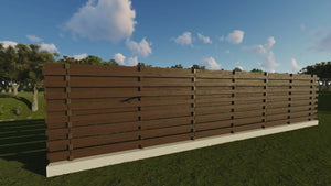 Planed Wood House fence With Square Steel Tube Posts GA02 - fence model video thumbnail