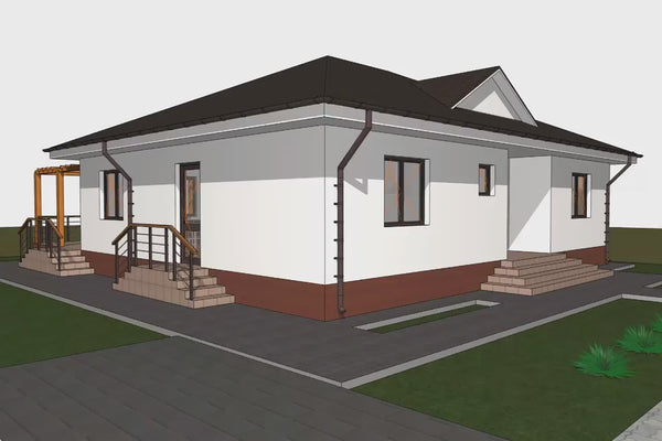 1 Story Steel Frame House With Two Bedrooms Number 161-008 - home exterior design video
