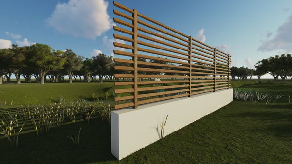 Square Steel House Fence With Concrete Foundation GA06 - fence model video