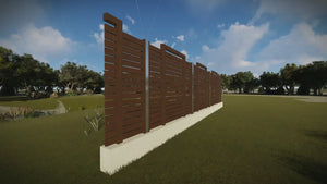 Horizontal Wood House Fence With Wooden Posts Model GA12 - fence model video thumbnail