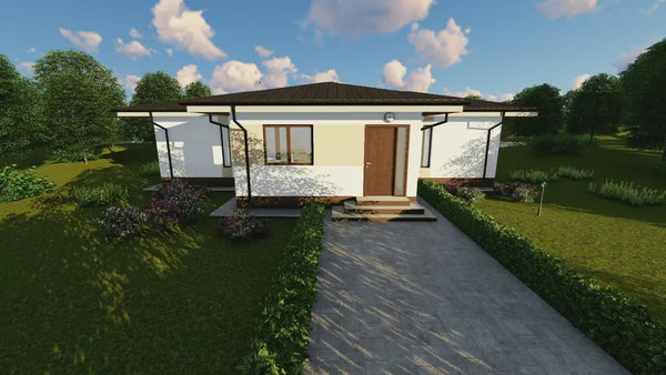 1 Story Steel Frame House With 2 Bedrooms Model 124-037 - home design video