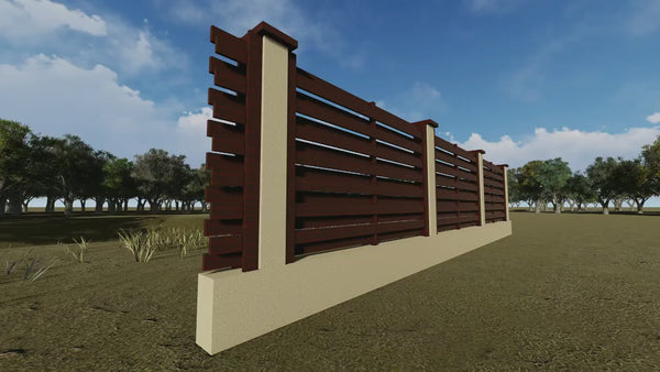 Basket Weave Wood House Fence With Concrete Base GA04 Wenge - fence model video