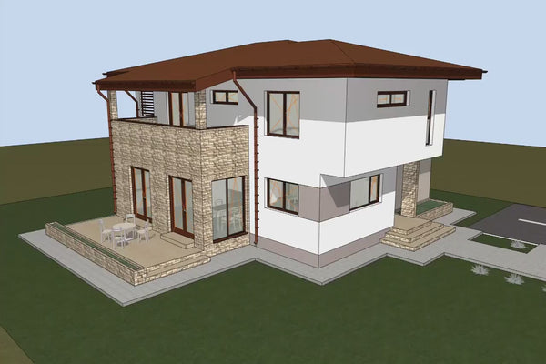 Two Storey Steel Frame House With 3 Bedrooms Model 241-003 - home design video