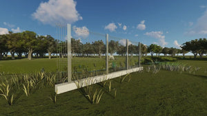 Welded Mesh House Fence with T-Posts and Concrete Base GA01 - fence model video thumbnail