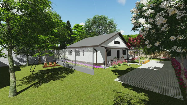 Single Story Steel Frame House With 2 Bedrooms Model 130-036 - home exterior design video