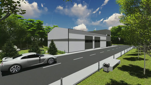 2 Storey Industrial Steel Frame Building Construction 002 - building design video