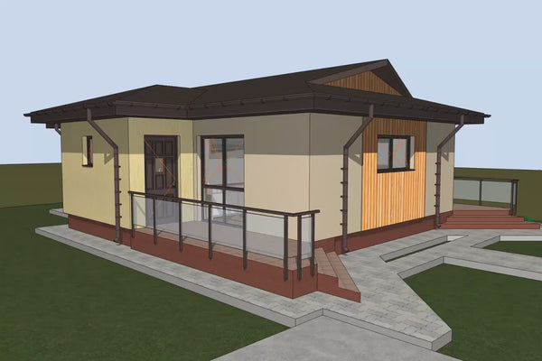 1 Story Steel Frame House With One Bedroom Model 112-021 - house exterior video