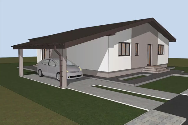 One Story Steel Frame House With 2 Bedrooms Model 178-018 - home design video