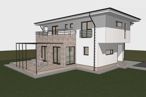 2 Storey Steel Frame House With Three Bedrooms Model 250-009 - house design video