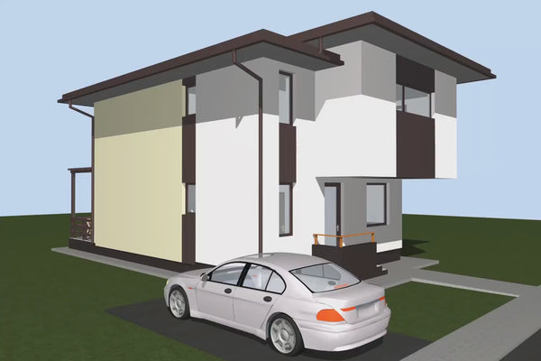 2 Storey Steel Frame House With Three Bedrooms Model 167-023 - home exterior design video