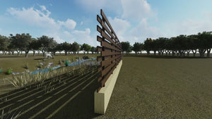 Wood House Fence With Steel Posts And Concrete Base GA03 - fence model video thumbnail