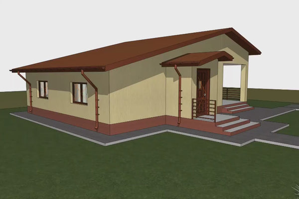 One Storey Steel Frame House With 2 Bedrooms Model 115-002 - modern exterior house video