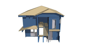 Exterior Cladding of Walls with Fibercement and OSB Roof for Two-Story House thumbnail