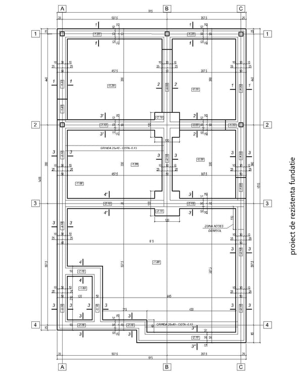 proiect de rezistenta fundatie casa metalica cu demisol