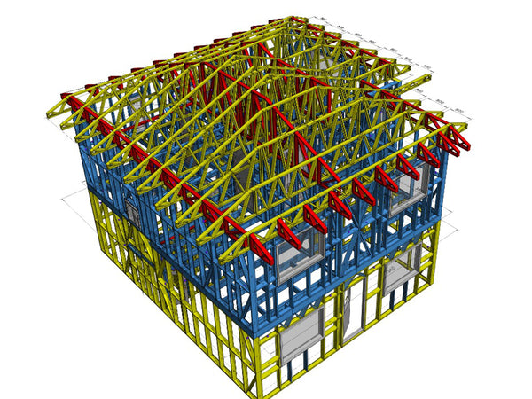 proiect de structura 3d casa din profile metalice