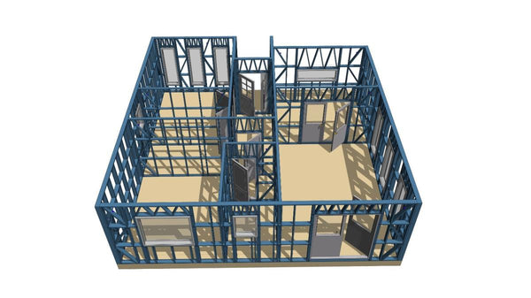 Proiect rezistenta structura metalica 3D casa rezidentiala parter Snagov