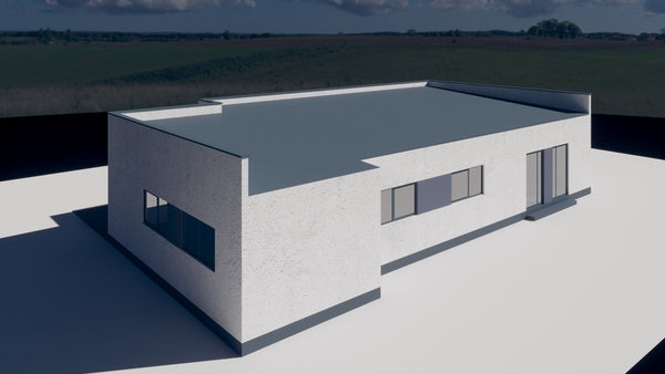 Simulare volumetrica hala metalica proiectata pentru utilizare