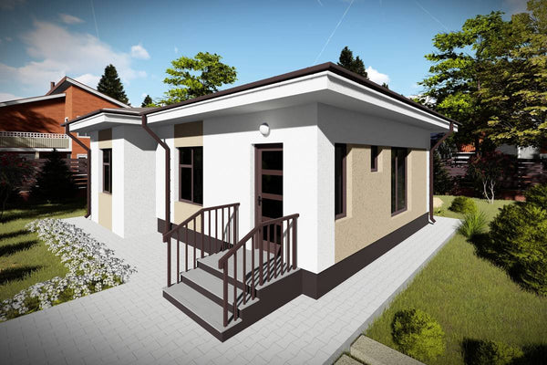 Single Story Steel Frame House With 2 Bedrooms Model 076-072 - house design image 7