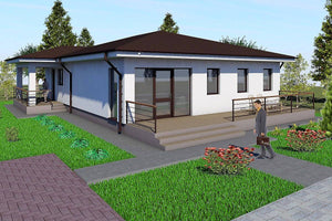 Single Story Steel Frame House With 2 Bedrooms Model 174-012 - house exterior picture 2 thumbnail