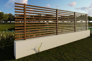 Square Steel House Fence With Concrete Foundation GA06 - fence model image 1 thumbnail