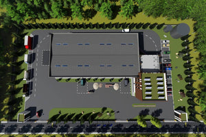 Three Story Industrial Steel Frame Building Construction 003 - building roof thumbnail