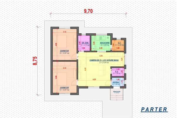 Single Story Steel Frame House With 2 Bedrooms Model 076-072 - house floor design