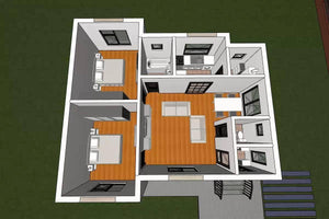 Single Story Steel Frame House With 2 Bedrooms Model 076-072 - home design 3d thumbnail