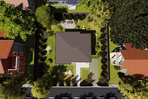 One Story Steel Frame House With 2 Bedrooms Number 081-086 - house roof thumbnail
