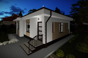 One Story Steel Frame House With 2 Bedrooms Number 081-086 - home exterior design image 8 thumbnail