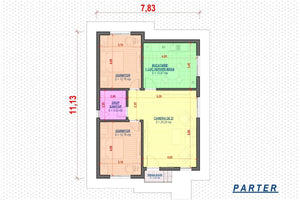 1 Story Steel Frame House With 2 Bedrooms Number 084-084 - house floor plan thumbnail
