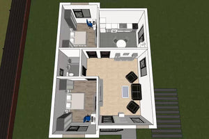 1 Story Steel Frame House With 2 Bedrooms Number 084-084 - home design 3d thumbnail