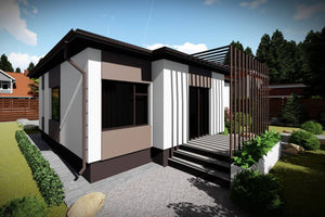 1 Story Steel Frame House With Two Bedrooms Model 100-075 - house exterior design picture 2 thumbnail
