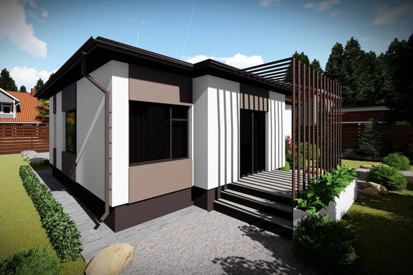 1 Story Steel Frame House With Two Bedrooms Model 100-075 - house exterior design picture 2