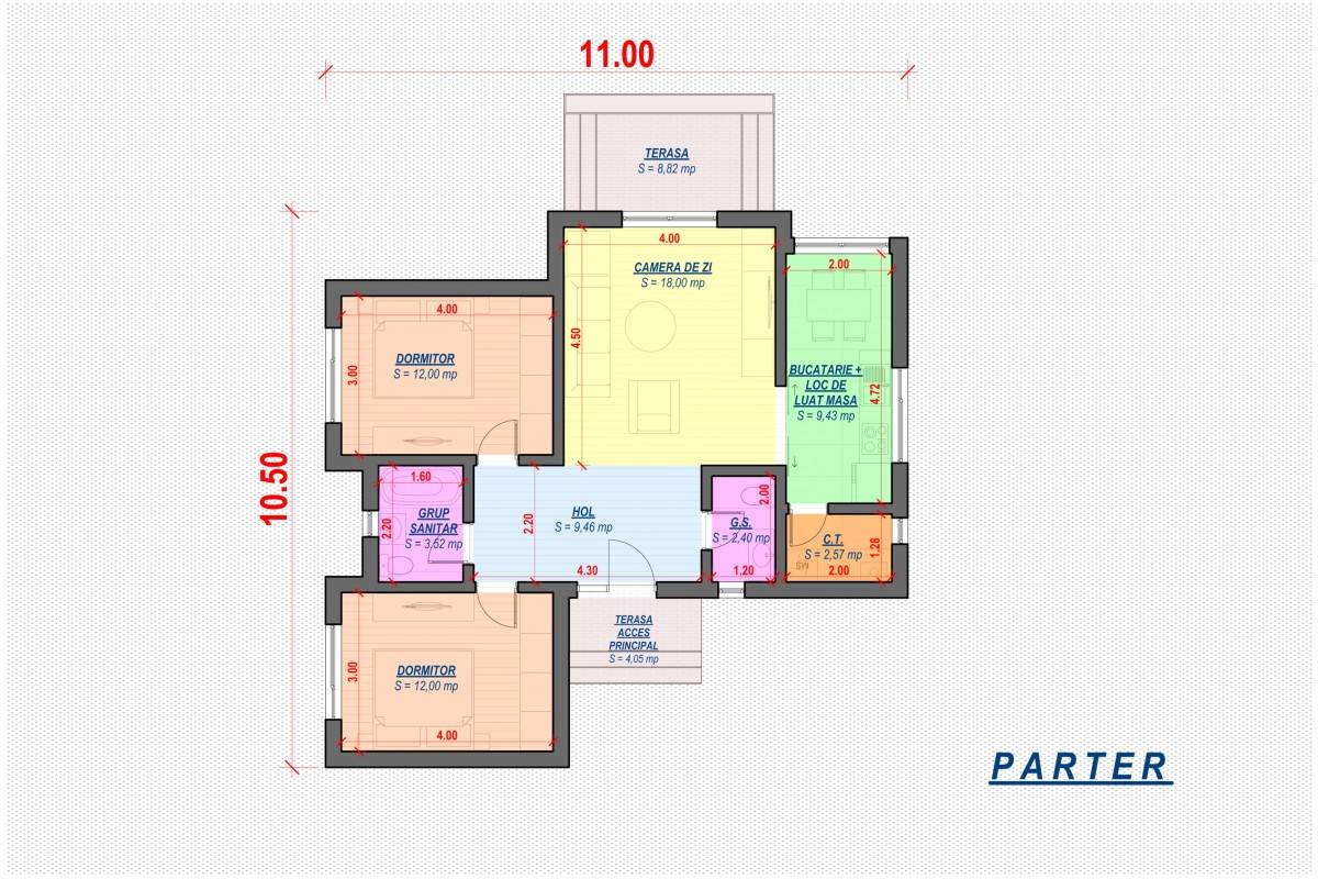 1 Story Steel Frame House With Two Bedrooms Model 100-075 - home layout