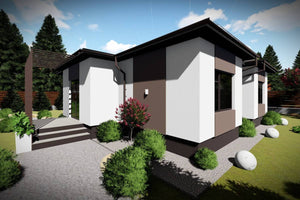 1 Story Steel Frame House With Two Bedrooms Model 100-075 - house exterior design image 3 thumbnail