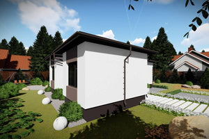 1 Story Steel Frame House With Two Bedrooms Model 100-075 - house exterior design image 4 thumbnail